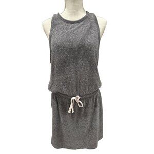 Lola Grace Sleeveless Heather Grey Dress Drawstring Waist Casual Womens XL